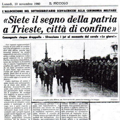IL PICCOLO 10 NOVEMBRE 1980 